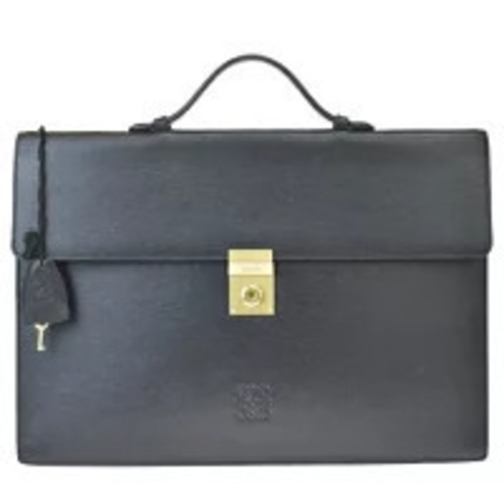 Loewe Briefcase Business Bag Handbag Black Leather